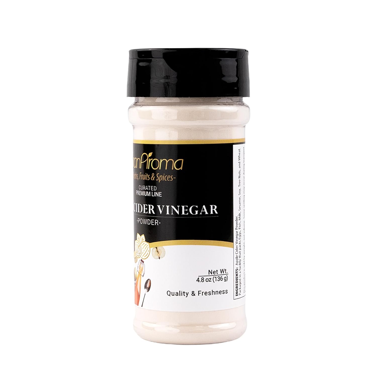 GranAroma Apple Cider Vinegar Powder, 4.8 oz, Tangy Flavor, Chips & Dips, Seasoning Powder