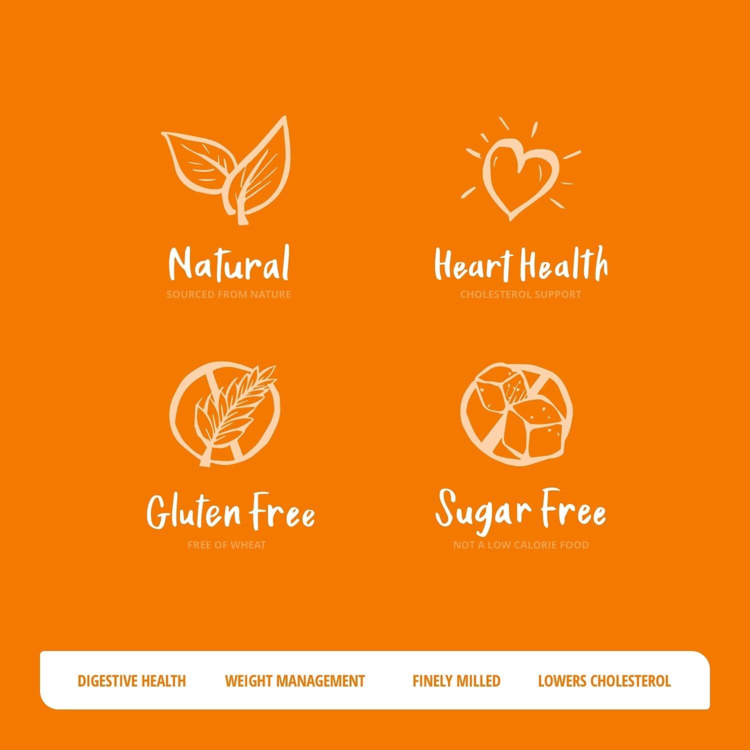 Sugar-Free Psyllium Husk Fiber Powder, Orange Flavored 32 oz