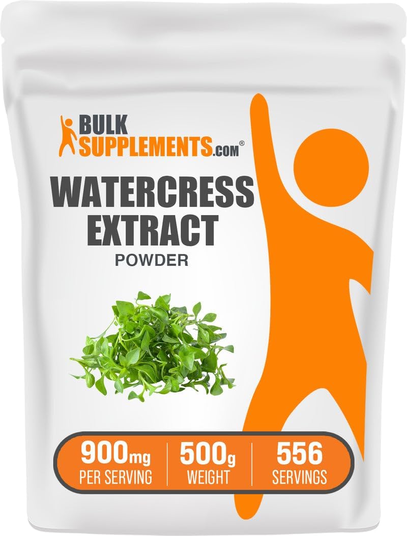 BulkSupplements.com Watercress Extract Powder - Nasturtium Officinale Extract, Watercress Powder - Gluten Free, 900mg per Serving, 500g (1.1 lbs) (Pack of 1)