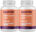 BESTVITE Alpha Lipoic Acid 300mg per Capsule (240 Capsules) (120 x 2) No Stearate - No Flow Agents - Non GMO - Gluten Free