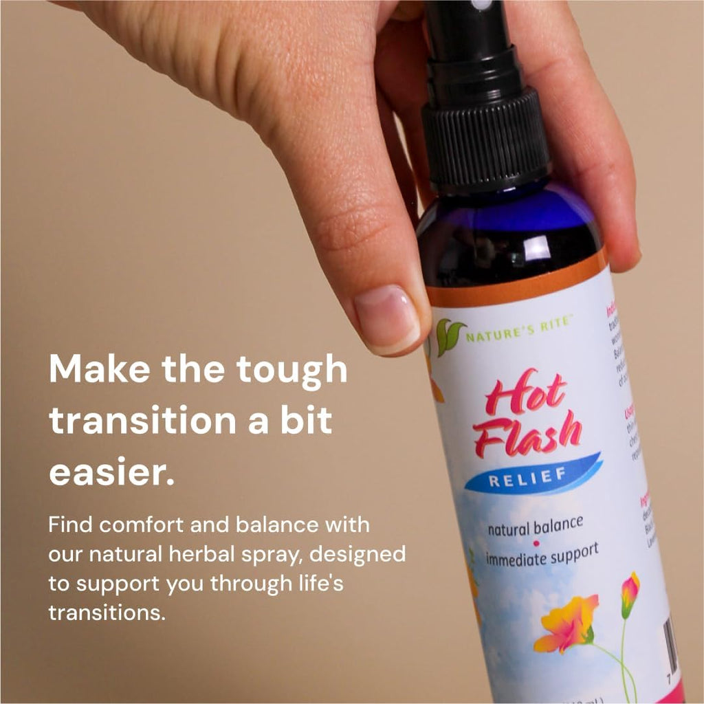 Nature’s Rite Hot Flash Relief Cooling Spray, 4 oz – Natural Herbal Mist for Women’s Comfort, Refreshing Support for Hot Flashes – Made in USA