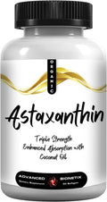 Triple Strength AstaQuil™ Astaxanthin 12mg High Bioavailability Formula, 60 Softgels Organic Coconut Oil for Enhanced Absorption. Powerful Antioxidant for Eye, Joint & Heart Health