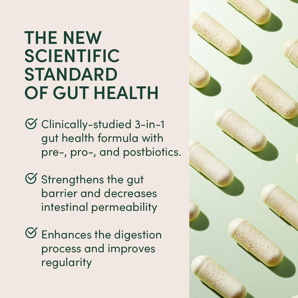 Beekeeper's Naturals Complete Gut Health, 3-in-1 Prebiotic, Postbiotic, Probiotics for Digestive Health & Bloating Relief for Women & Men, Propolis Powered, Gluten-Free Vegan Capsules, 28ct