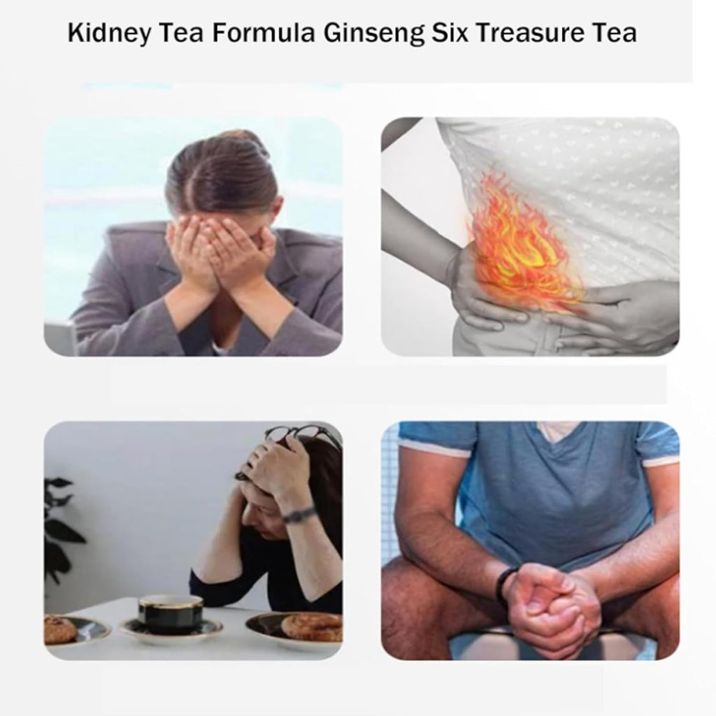 Ginseng & Mulberry Herbal Tea,Kidney Tea Formula Ginseng Six Treasure TeaBags,Treasure Kidney Cleanse and Wolfberry(30pcs)
