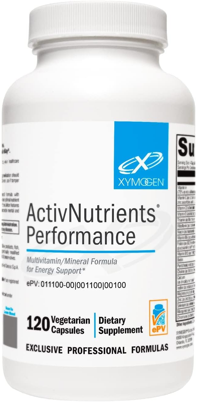 XYMOGEN ActivNutrients Performance - Multivitamin/Multimineral for Energy Support with Shilajit, ALA, NAC, Bacopa Extract, Chelated Minerals + B Vitamins with Folate (120 Capsules)