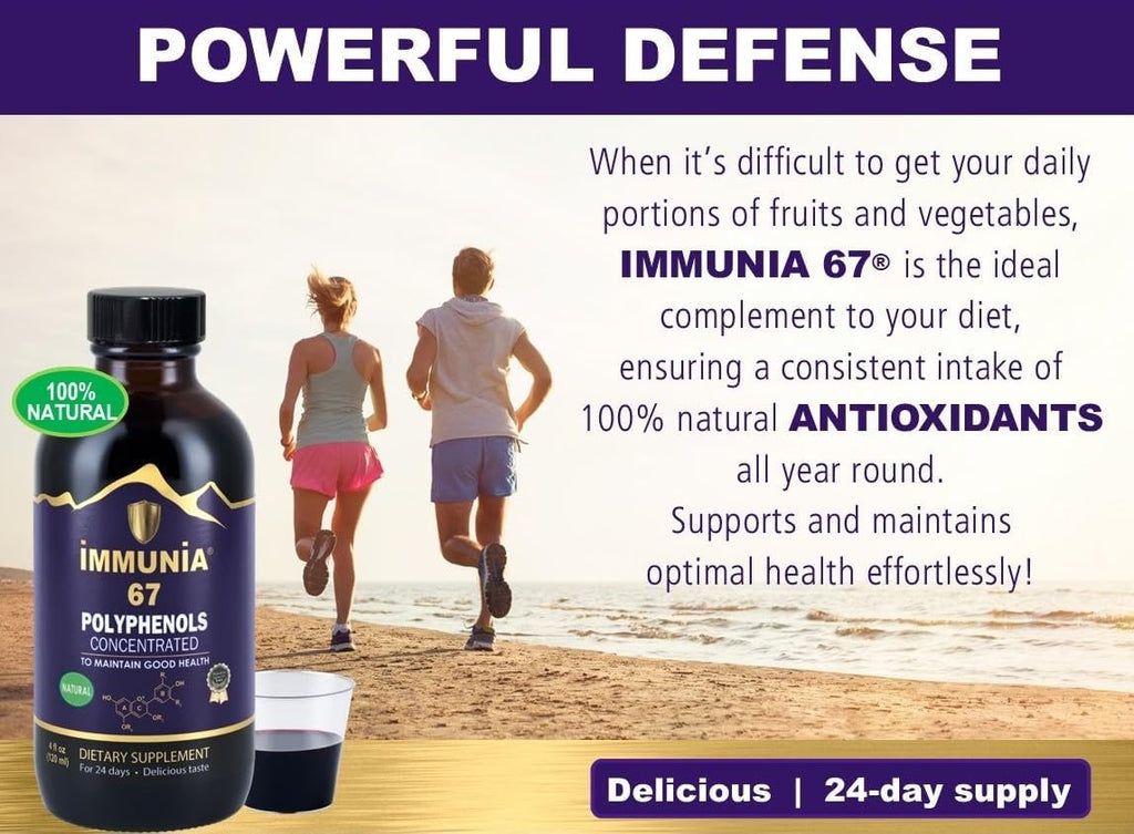 Immunia 67 Polyphenols - Elderberry Concentrate & Antioxidant Fruits. Premium Antioxidant Supplement with 67 Polyphenols (Anthocyanins, Quercetin, Resveratrol, etc.) 24-Day Supply per Bottle (3-Pack)