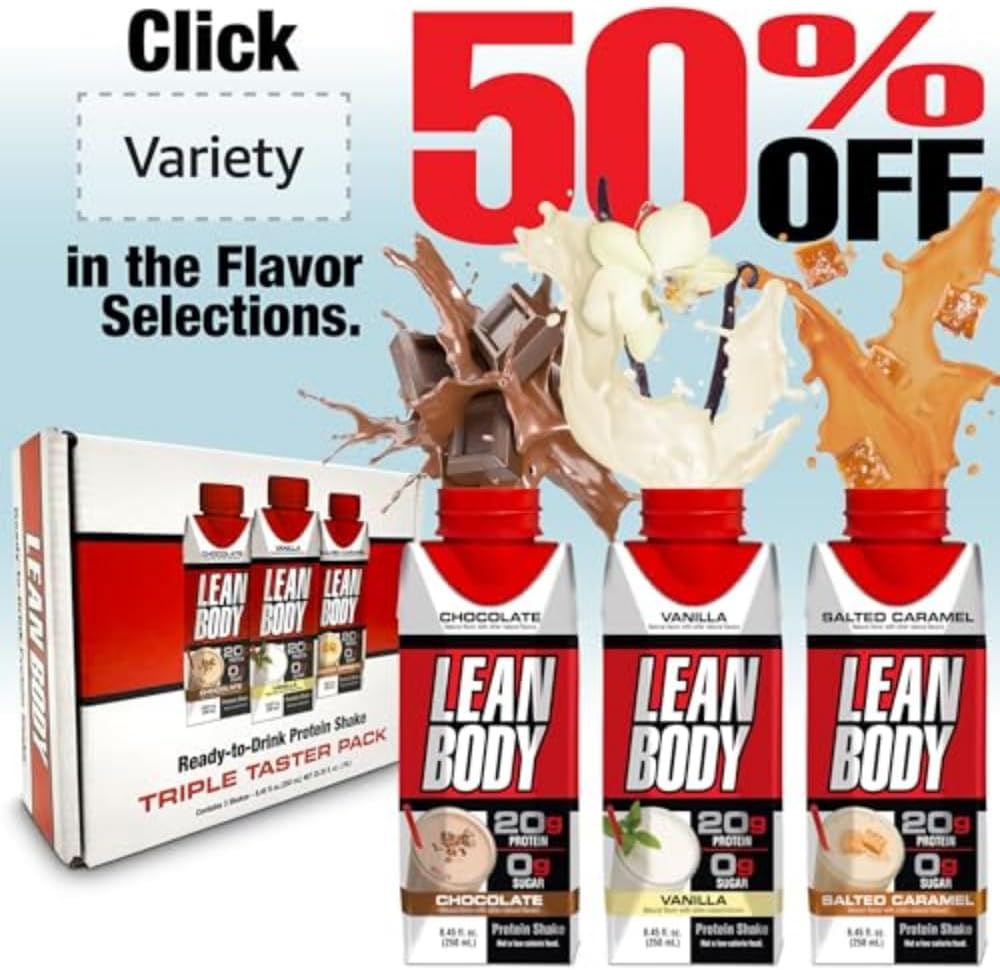 Lean Body Ready-to-Drink Protein Shake, 40g Protein, Whey Blend, 0 Sugar, Gluten Free, 22 Vitamins & Minerals, (Recyclable Carton & Lid - Pack of 12) LABRADA (Chocolate Peanut Butter)