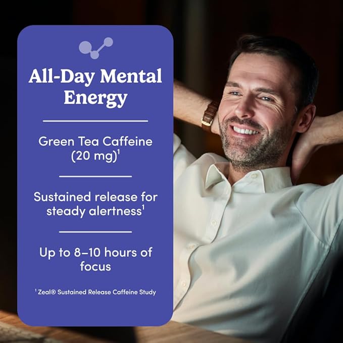 FIRST DAY Men’s Daily Nootropic Brain Supplement Gummies for Focus, Memory & Mental Energy | with Cognizin® Citicoline, Phosphatidylserine & Natural Caffeine | Vegan, Allergen-Free | 30-Day Supply