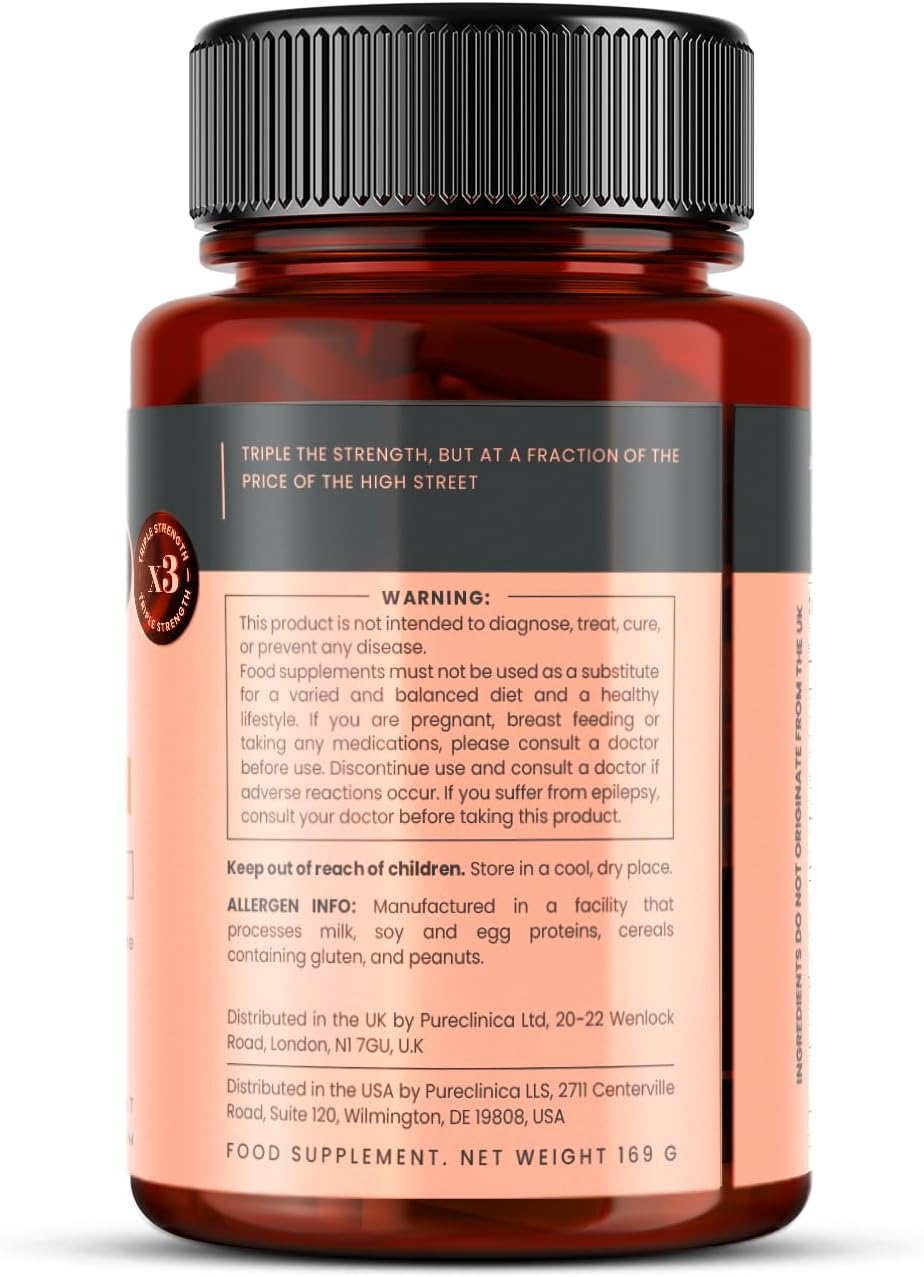 pureclinica Triple Strength Hyaluronic Acid 300mg x 720 Tablets (4 Bottles of 180) - 2 Years Supply