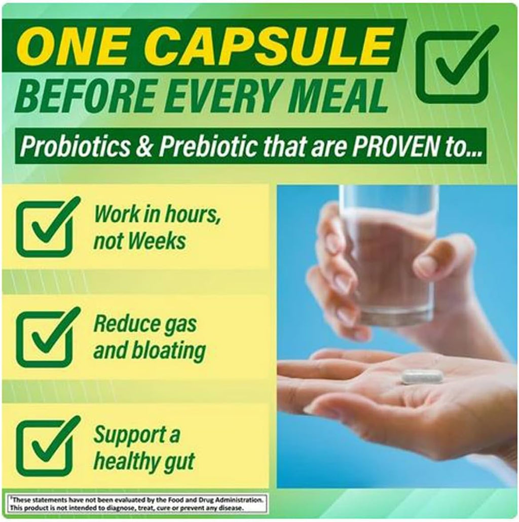 H4U Advanced Digestive Enzymes: an Ultimate Health Solution with Probiotics, Prebiotics, and Enzymes for Both Women and Men. Vegetarian Digestive Enzyme Supplement (60 Count)