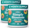 Simply Blossom Nutrition Daily Greens & Superfood Powder + Collagen + Probiotics for Women's Digestive Health & Bloating Relief. Help Your Health Bloom - Peach Rings - 2 Month Supply