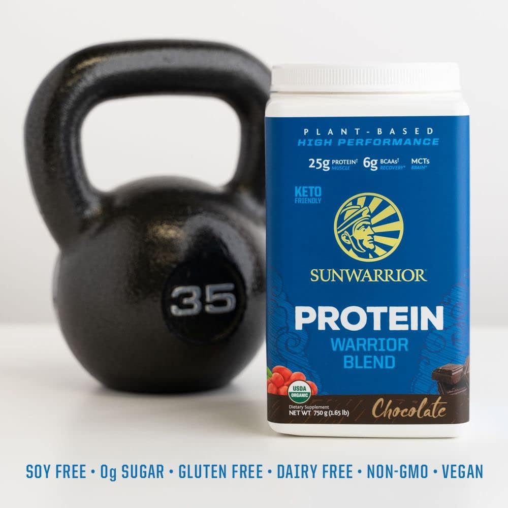 Organic Plant Based Protein Powder | Vegan Organic Protein Powder Chocolate Flavored with BCAA Amino Acids & Hemp Seed Pea Blend | Non-GMO Soy Dairy Filler & Gluten Free (Chocolate, 17 Servings)