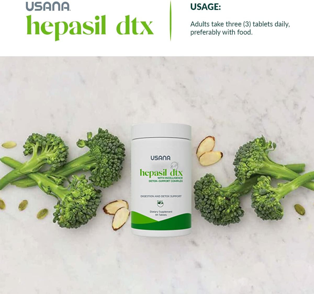 USANA - Hepasil DTX with InCelligence - Support Complex for Comprehensive Health, Protection, Wellness & Vitality - 84 Tablets (28-Day Supply)