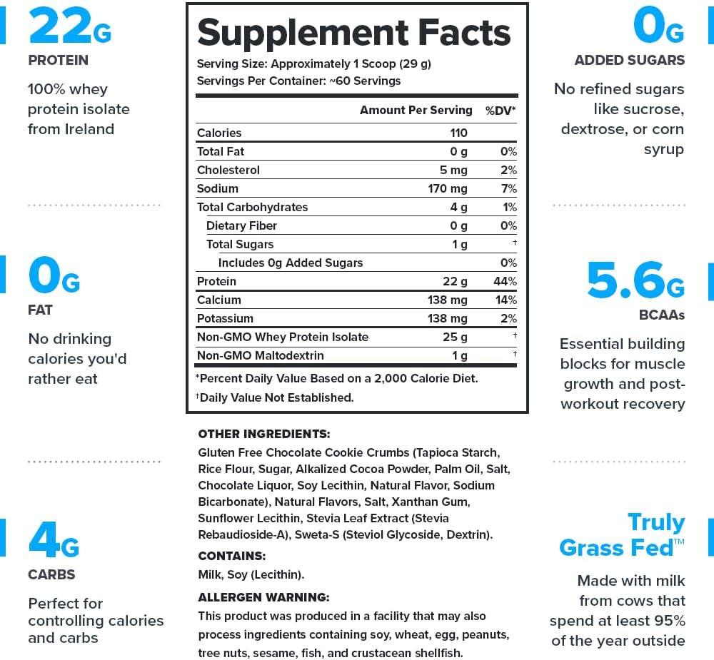 LEGION Whey+ Protein Whey Isolate from Grass Fed Cows - Whey Protein Isolate Powder Low Calorie, Non-GMO, Sugar Free, Lactose and Gluten Free, All Natural Protein Powder for Men & Women (60 Servings)