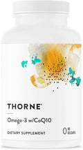 THORNE - Omega-3 with CoQ10 - Omega-3 Fatty Acids Supplement with CoQ10 - EPA and DHA - 90 Gelcaps