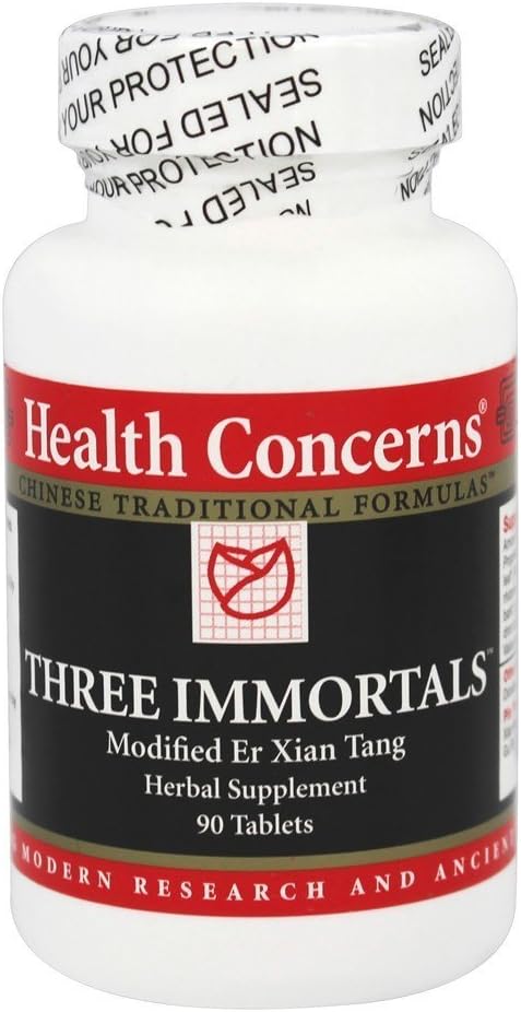 Health Concerns Three Immortals - Menopause Support Supplement - Powerful Relief for Hot Flashes, Hormone Imbalance & Night Sweats - Dong Quai, Epimedium, Morinda, Rehmannia & Lycium - 90 Tablets