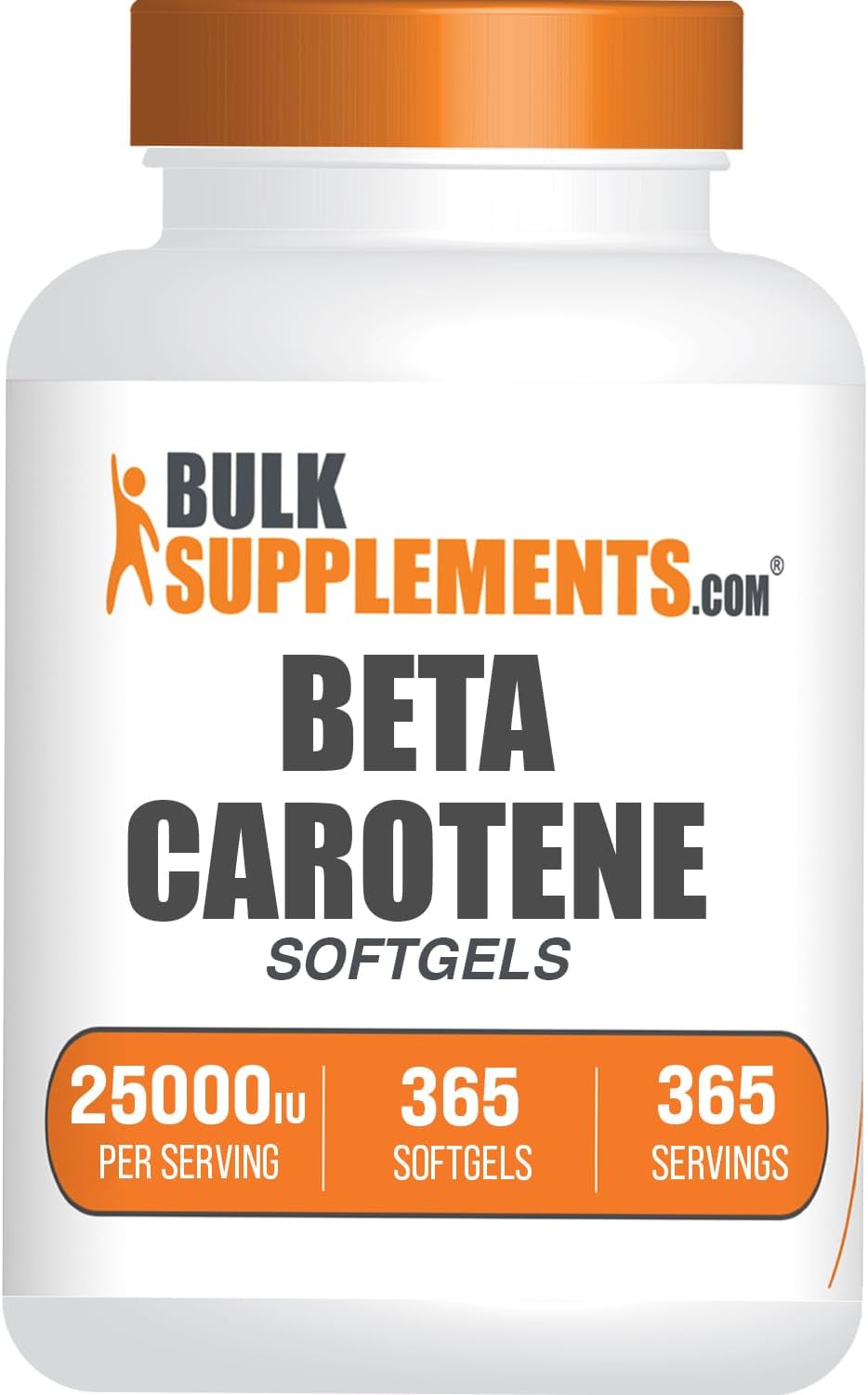 BulkSupplements.com Beta Carotene 25000 IU Softgels - Vitamin A Supplement, Beta Carotene Supplements - for Eye Support, Gluten Free, 1 Softgel per Serving, 365 Count (Pack of 1)