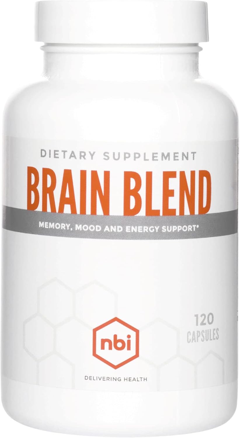Brain Blend for Memory, Focus, Concentration, Cognitive Function for Men & Women | Caffeine-Free with ALCAR, Alpha Lipoic Acid, Huperzine A, Turmeric | Nootropic | 120ct Capsules
