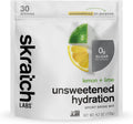 Skratch Labs Unsweetened Hydration Sport Drink Mix | Sugar Free | Electrolytes Booster | Lemon + Lime - 30 Servings | Non-GMO, Vegan, Kosher, Keto, Paleo