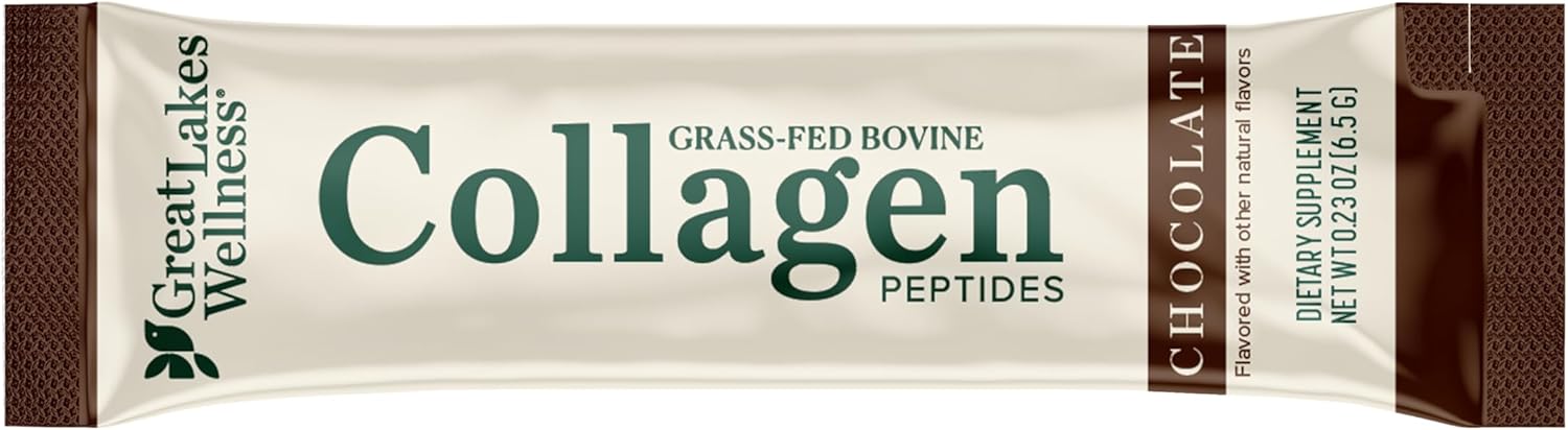 Great Lakes Wellness Collagen Peptides Powder for Skin, Hair, Nails, Joints & Digestion - Variety Flavors - Quick Dissolve Hydrolyzed, Non-GMO, Kosher - 12 Sticks