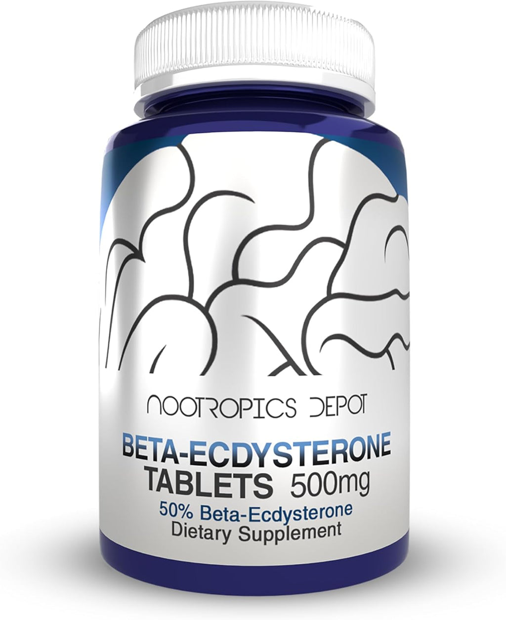 Nootropics Depot Beta Ecdysterone/20-Hydroxyecdysone 50% Tablets | 500mg | Cyanotis Arachnoidea Extract | Phytoecdysteroid | 90 Count