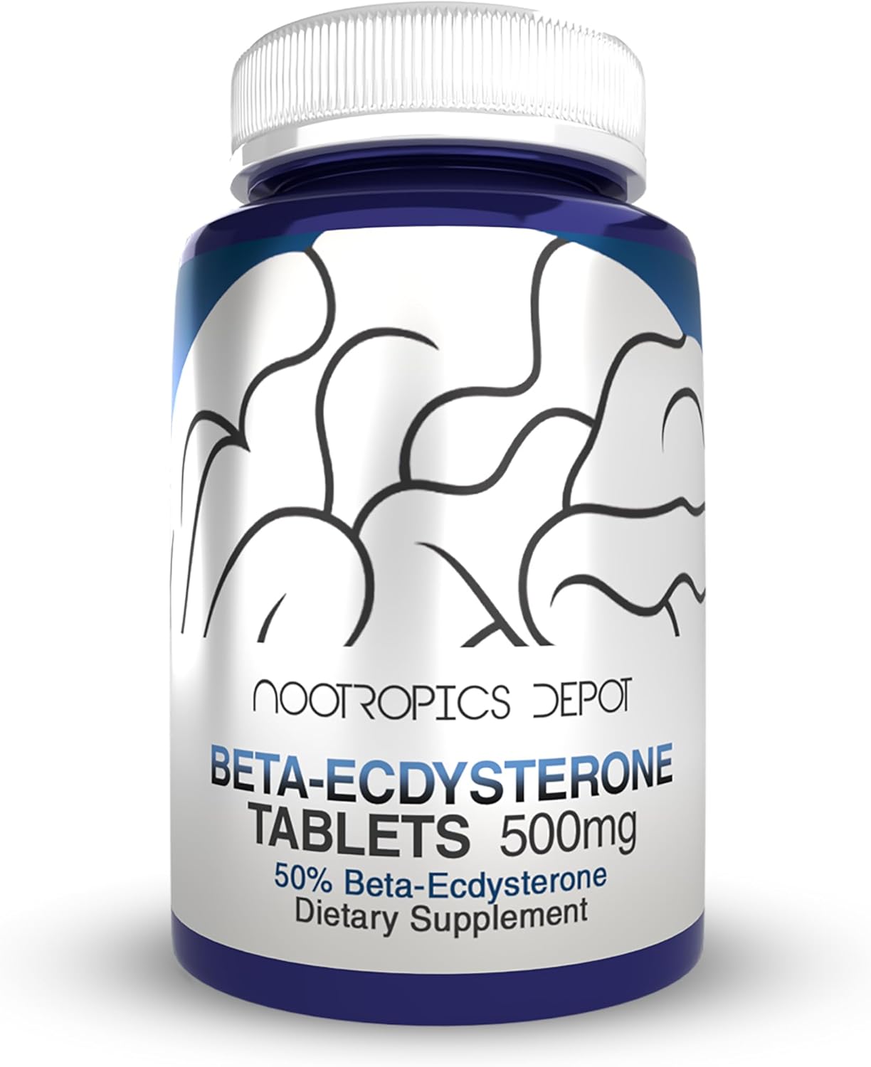 Nootropics Depot Beta Ecdysterone/20-Hydroxyecdysone 50% Tablets | 500mg | Cyanotis Arachnoidea Extract | Phytoecdysteroid | 90 Count