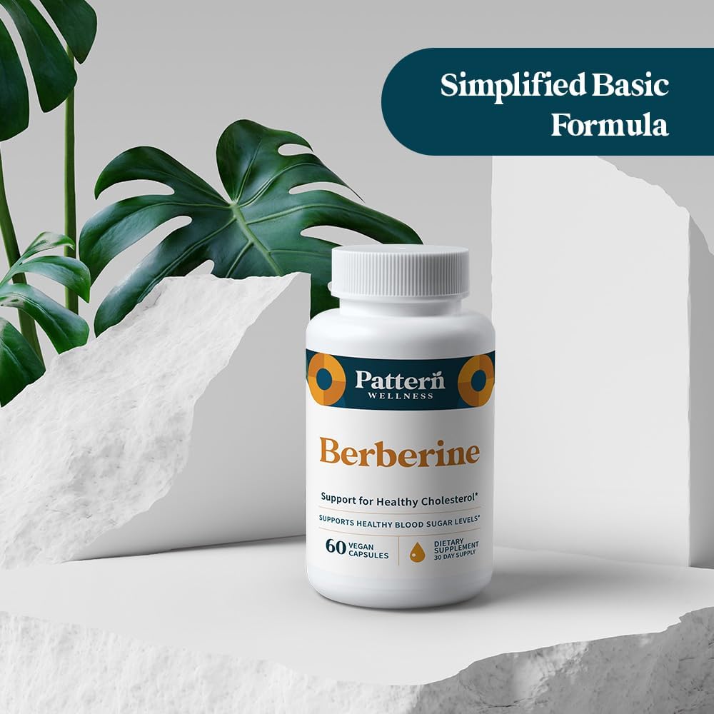 Pattern Wellness Berberine Supplement with Organic Ceylon Cinnamon – Antioxidant & Metabolic Support – Whole Body Wellness – Non-GMO – 60 Vegan Capsules