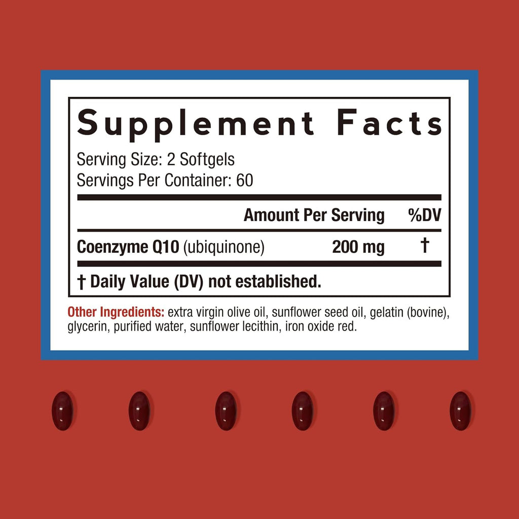 Doctor's Recipes CoQ10 200mg Per Serving, High Absorption Coenzyme Q10 Supplement with Olive Oil, Heart & Vascular Health, Energy Production & Antioxidant Support, 2 Month Supply, 120 Softgels