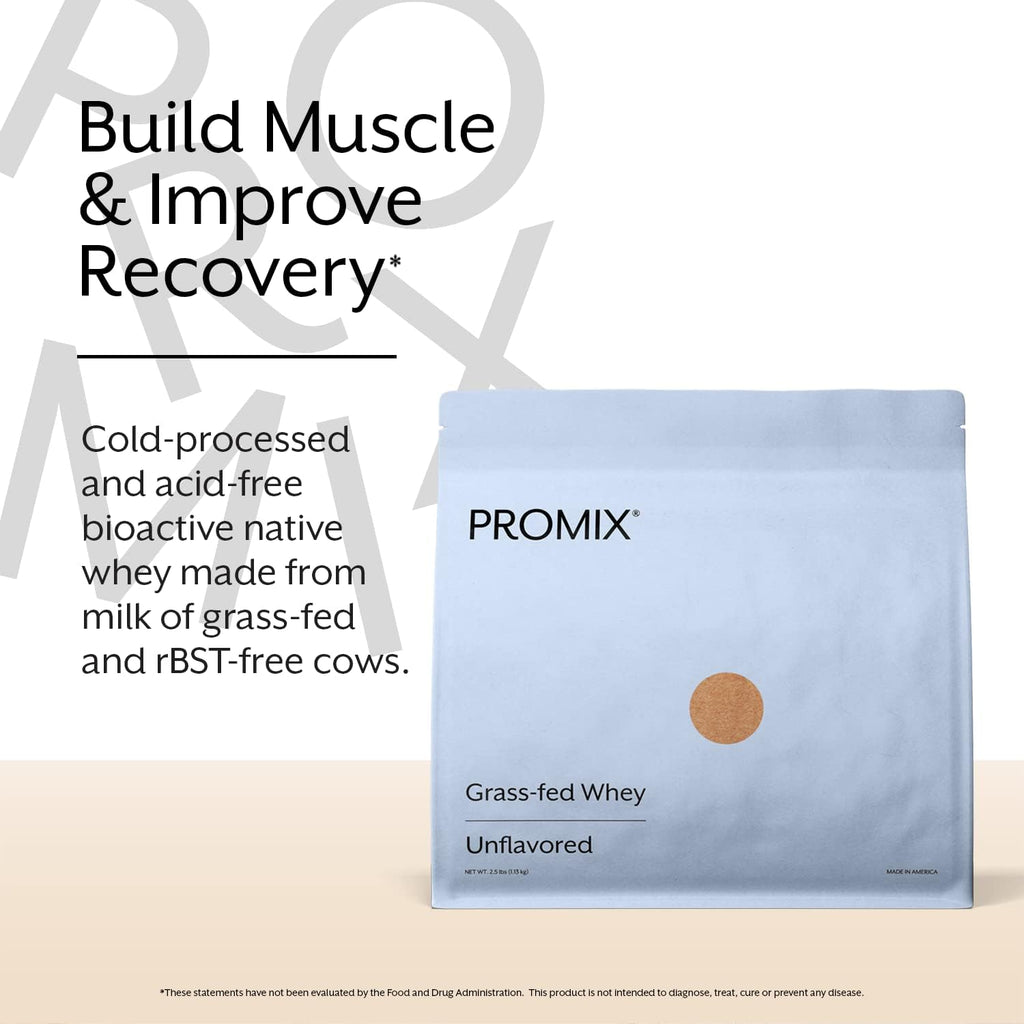 ProMix Nutrition Whey Protein Powder, Unflavored - Grass-Fed - ­Post Workout Fitness & Nutrition Shakes, Smoothies, Baking & Cooking Recipes - Gluten-Free & Keto-Friendly - 5 Pound (Pack of 2)
