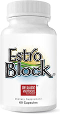EstroBlock Estrogen Balance Supplement - Maintain Clear Skin, Body Defenses for Women & Men - Delgado Protocol - Original Formula w/No Crystalline DIM Against Dysfunction - 60 Capsules
