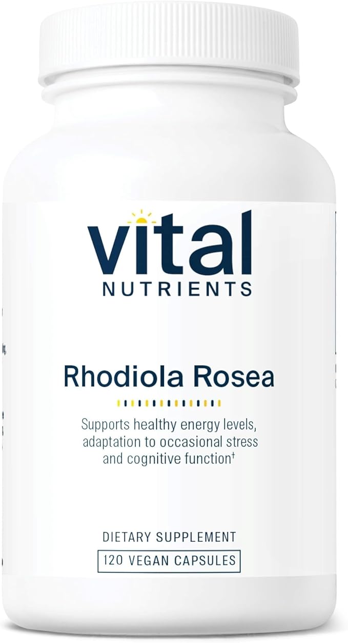 Vital Nutrients Rhodiola Rosea | Rhodiola Supplement for Healthy Energy, Memory, and Stress Support | Gluten, Dairy, Soy Free | Non-GMO | 120 Capsules