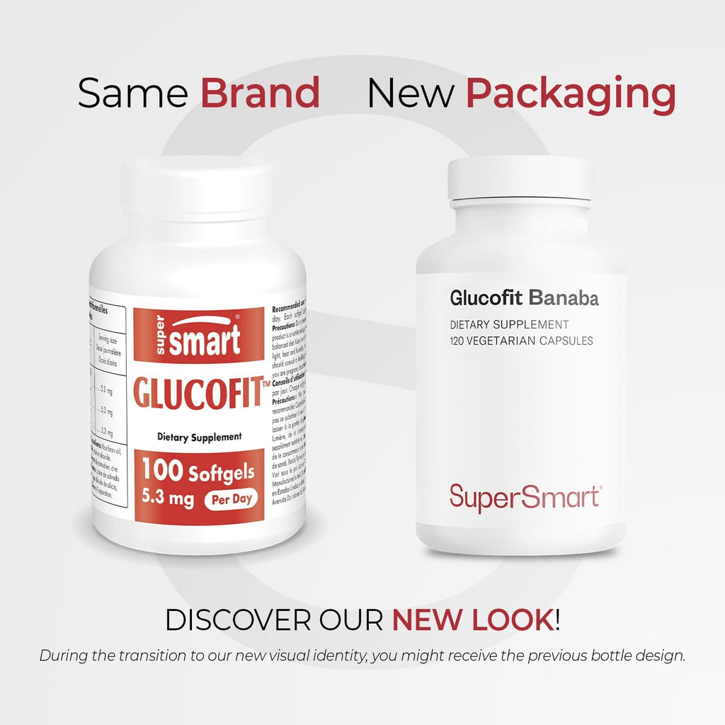 Supersmart - Glucofit 5.3mg per Day (Patented & High Strength) - 18% Corosolic Acid Banaba Leaf Extract Supplement | Non-GMO & Gluten Free - 100 Softgels