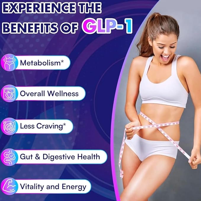 GLP-1 Weight Loss Supplement with Akkermansia - Reduce Hunger & Cravings, Support Fat Loss & Metabolism, Boost Natural GLP1 Production, Appetite Suppressant for Men & Women (60 Capsules)