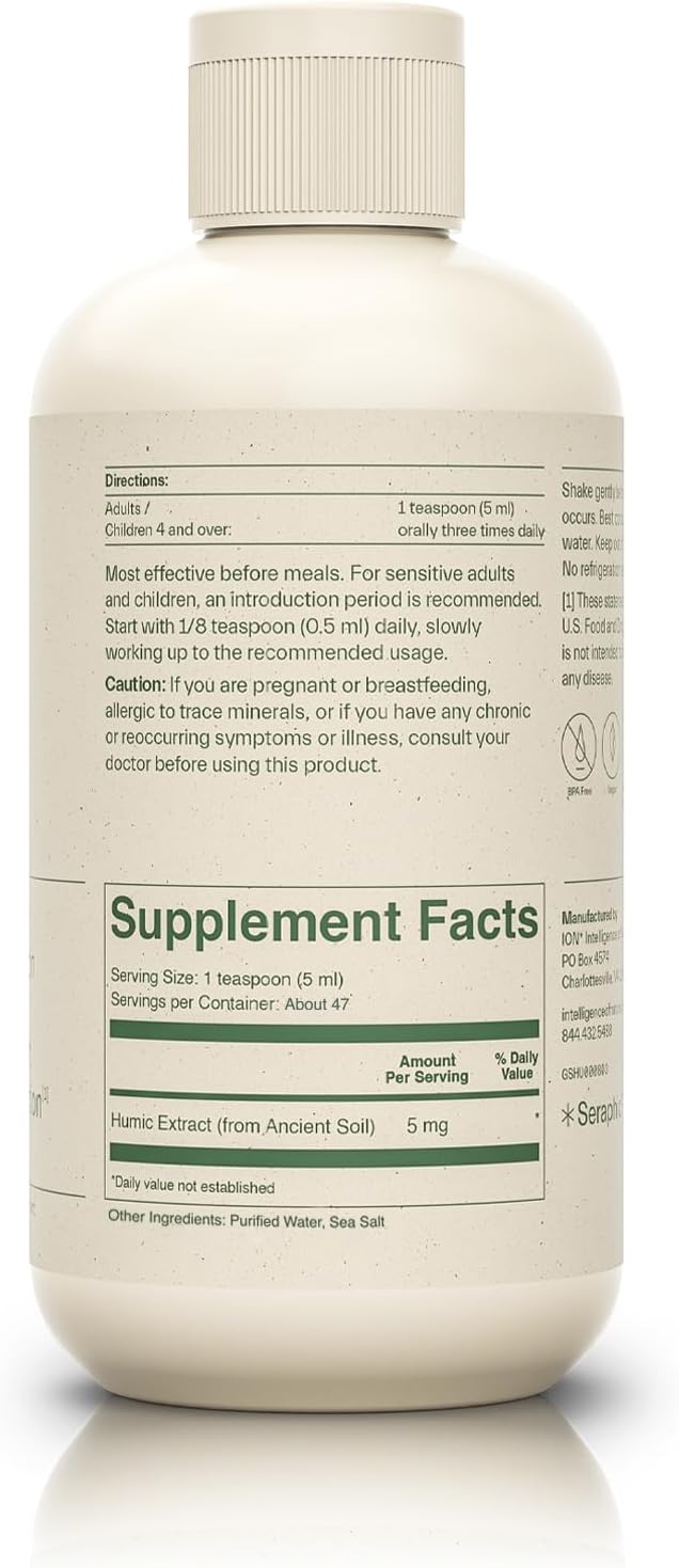 ION* Intelligence of Nature Gut Support Liquid Supplement - Gut & Digestive Health Liquid Drops, Cleanse & Detox with Humic Extract for Women & Men, Adults & Kids 4+ - 8 fl oz (Pack of 1)
