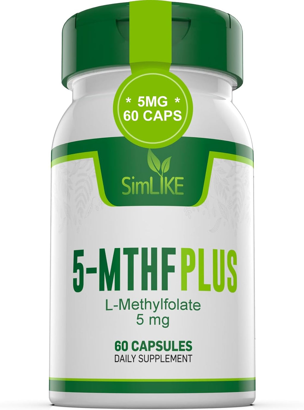 Active folate (5-MTHF) with Vitamins B Complex, B12, B2, and B6 - Supports methylation and Healthy Level of homocysteine - Gluten-Free, Dairy-Free, Soy-Free - 60 Capsules 5mg L-Methylfolate