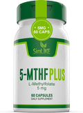 Active folate (5-MTHF) with Vitamins B Complex, B12, B2, and B6 - Supports methylation and Healthy Level of homocysteine - Gluten-Free, Dairy-Free, Soy-Free - 60 Capsules 5mg L-Methylfolate