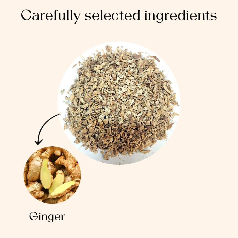 Blendart Ginger Tea Bags, 50 Tea bags - 100% Pure Ginger Root Tea Bag - Warm & Spicy Caffeine Free Ayurvedic Herbal Tea - Support Digestion & Boost Immunity Pyramid Teabags