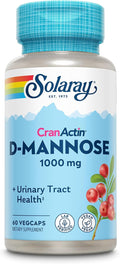 Solaray D-Mannose 1000mg with CranActin Cranberry Extract - D Mannose Cranberry Supplement with Vitamin C - Supports Urinary Tract and Bladder Health - Vegan, 60 Day Guarantee, 30 Servings, 60 VegCaps
