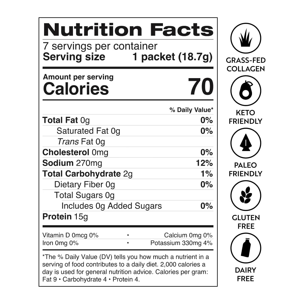 Dr. Kellyann Rosemary Thyme Bone Broth Packets (7 Servings) – 16g Protein, Grass-Fed Collagen, Keto & Paleo-Friendly, 1 Box