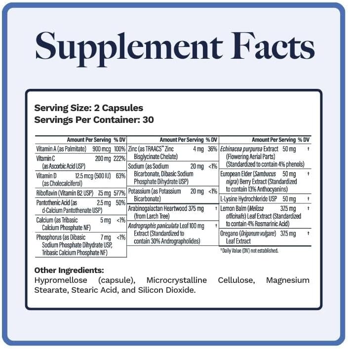 Utzy Naturals U-Mune | Immune Support w/Elderberry, Echinacea, Oregano | Made in USA | 3rd Party Tested | 60 Capsules