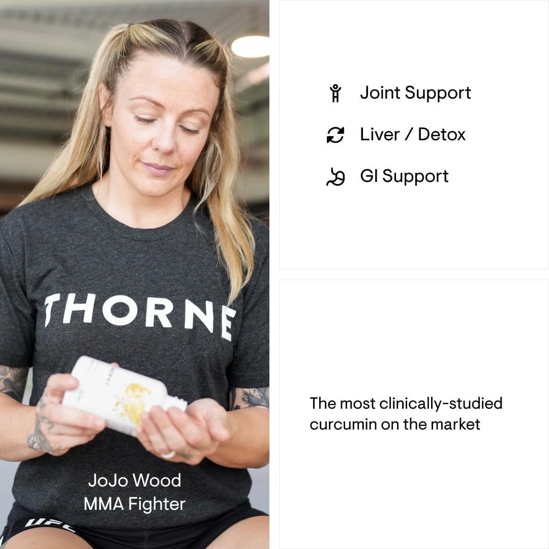 THORNE - Curcumin Phytosome 500 mg (Meriva) - Sustained Release, Clinically Studied, High Absorption - Supports Healthy Response in Joints and Muscle* - 120 Capsules - 60 Servings