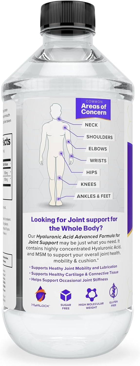 Hyalogic Hyaluronic Acid Joint Support Supplement (12 oz) – Advanced Formula Joint Supplement – MSM & 100 mg Hyaluronic Acid Supplements – Joint Supplements for Women & Men for Overall Joint Health