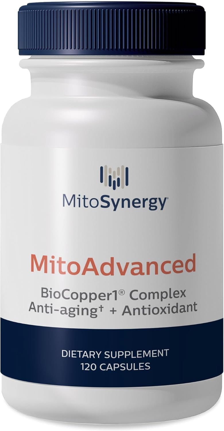 MitoAdvanced BioCopper1 (Cunermuspir) - Bioavailable Copper Mitochondrial Cocktail with Coq10, Thiamin, Ribose, Folate, Choline and Pantothenic Acid - Anti-Aging, Anti-Graying - 120ct