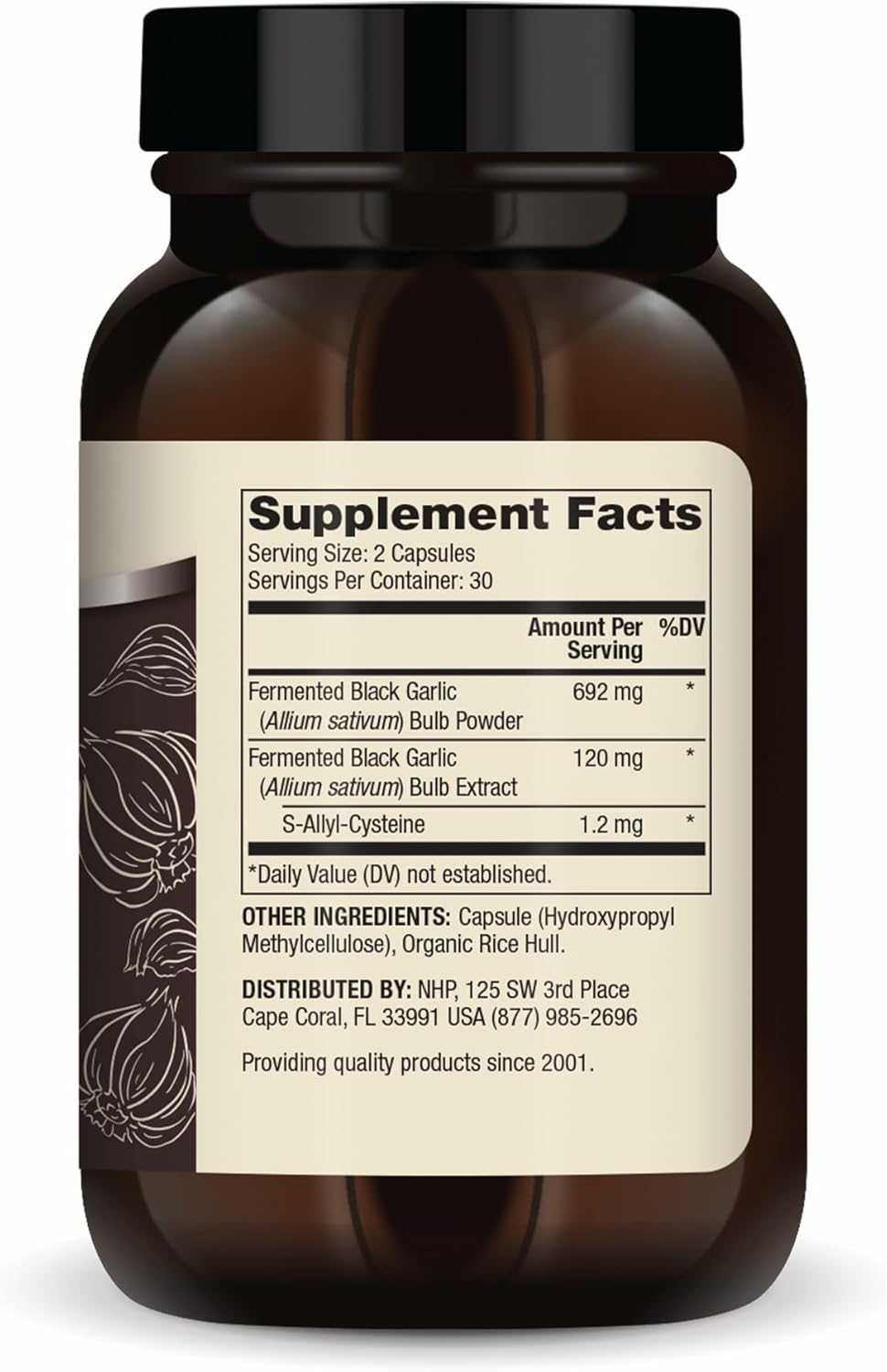 Dr. Mercola Fermented Black Garlic - Antioxidant Supplement - for Immune, Cellular & Heart Health Support - Includes S-Allyl-Cysteine - Non-GMO, Gluten-Free & Soy-Free - 60 Capsules (30 Servings)