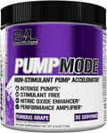 EVL PumpMode Nitric Oxide Supplement - Nitric Oxide Booster Pump Pre Workout Powder with Glycerol and Betaine for Muscle Recovery Growth and Endurance - Stim Free Pre Workout Drink (Furious Grape)