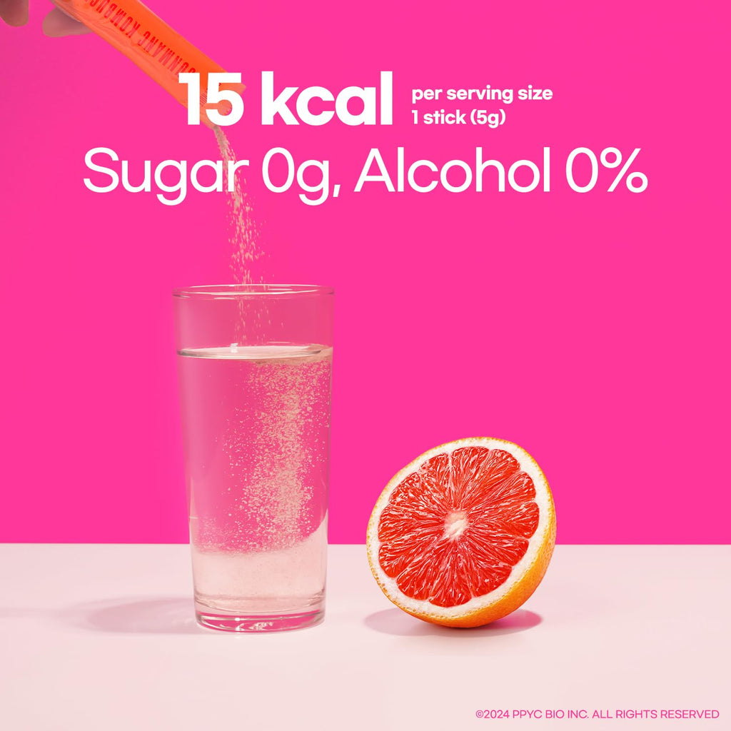 SUNMANC Kombucha 10 packets, Sparkling Probiotic Fermented Drink, Convenient Powdered Drink Mix, Tea Powder, Low Calories, Sugar 0g, Low Caffeine (Grapefruit)