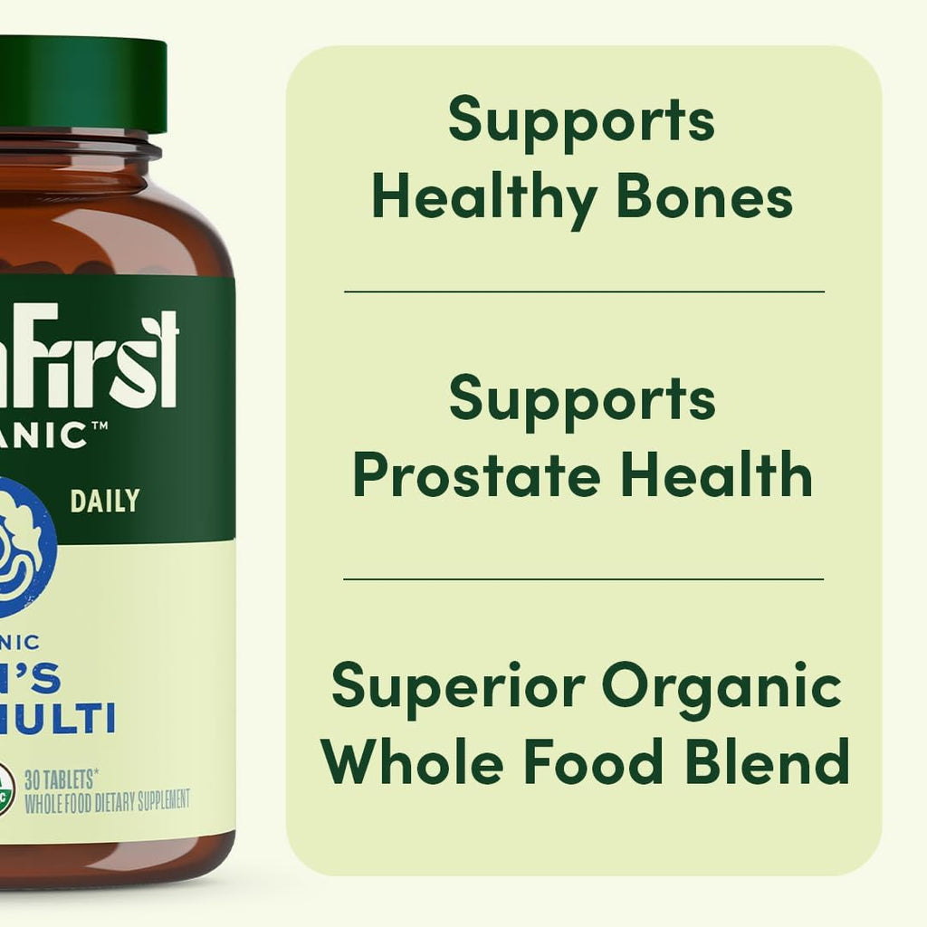 Once Daily Multi for Men 50+, 19 Vitamins from Herbs & Superfoods, Supports Prostate Health, Energy Levels, and Strong Bones, 30 Count