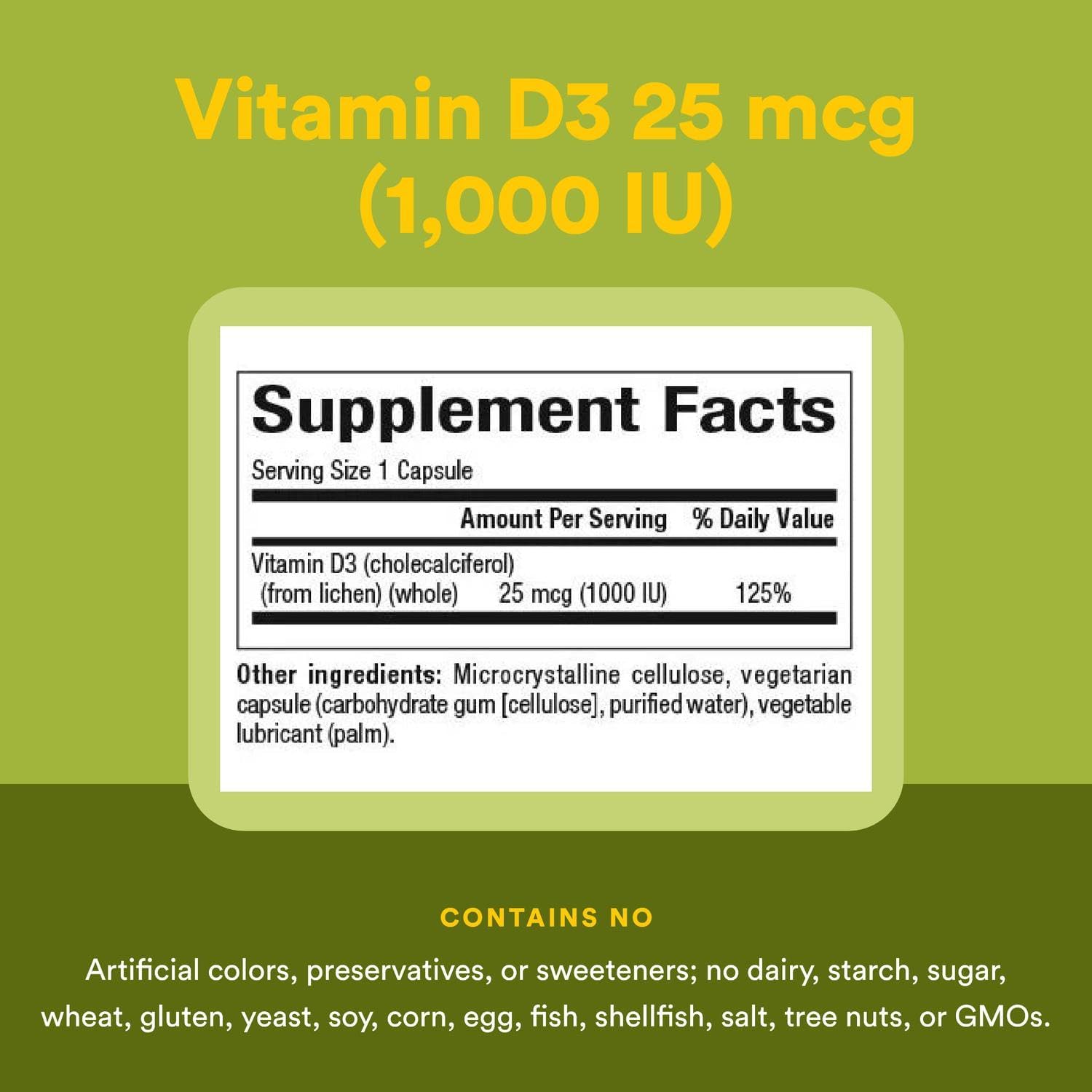 Whole Earth & Sea from Natural Factors, Vitamin D3 1000 IU (25 mcg), Whole Food Supplement, Vegan, 90 Capsules