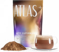 Atlas+ Latte Superblend– Premium Mushroom Coffee with Collagen, Probiotics, D3 & B12, Lion’s Mane, Reishi, Cordyceps, Coconut– for Energy, Focus, Immunity & Gut Health– 20 Servings (1 Bag)
