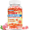 Natural Methylated Vitamins B Gummies: Chewable Supplement Complex with B1 B2 B3 B5 B6 B7 B9 B12 Zinc Magnesium Ashwagandha for Daily Energy Support - for Vegan Work Adults(60Count)
